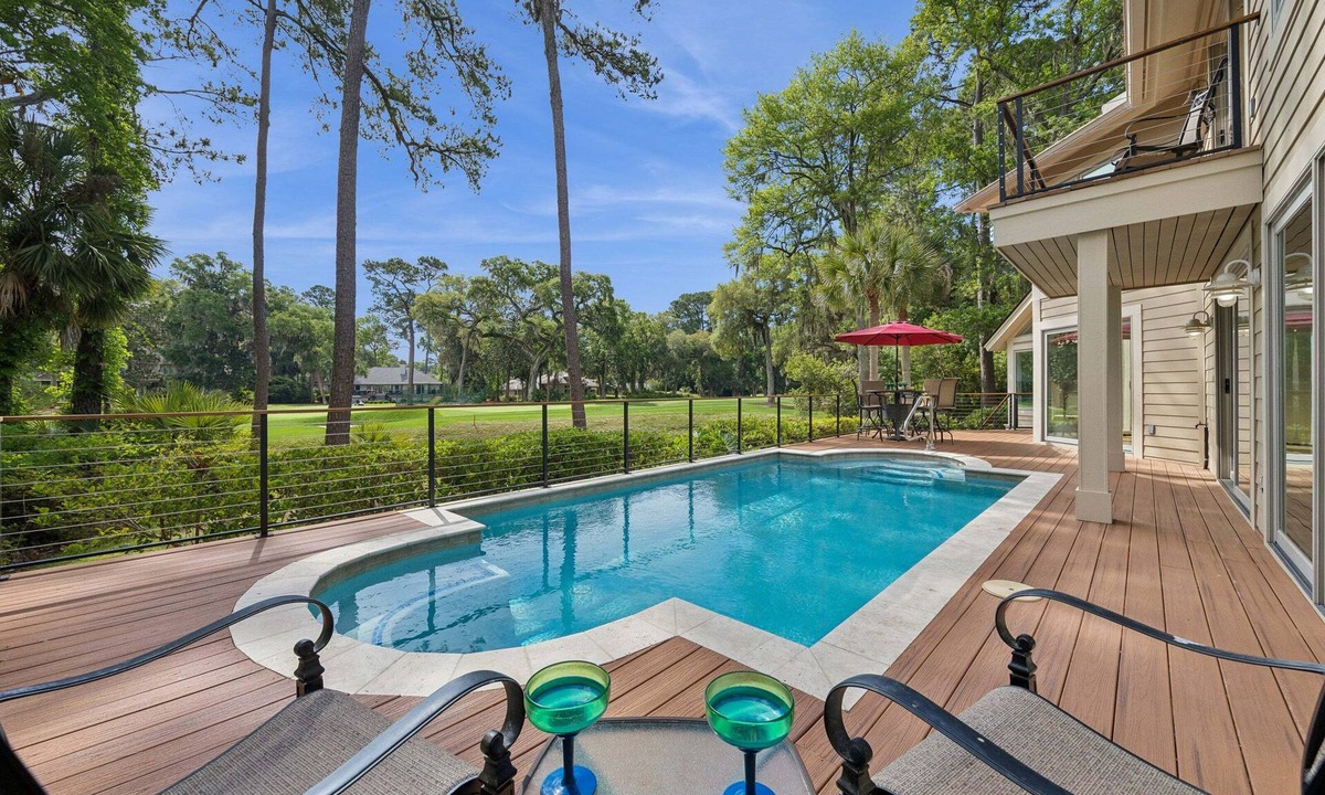 Heritage Woods House | 47 Heritage Road @ Sea Pines | Golf and Lagoon Views | Heated Pool | Near Harbour Town