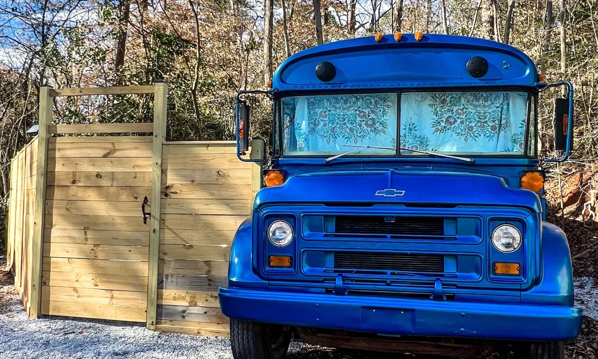Parker House | Blue Bird Bus at the Saluda River