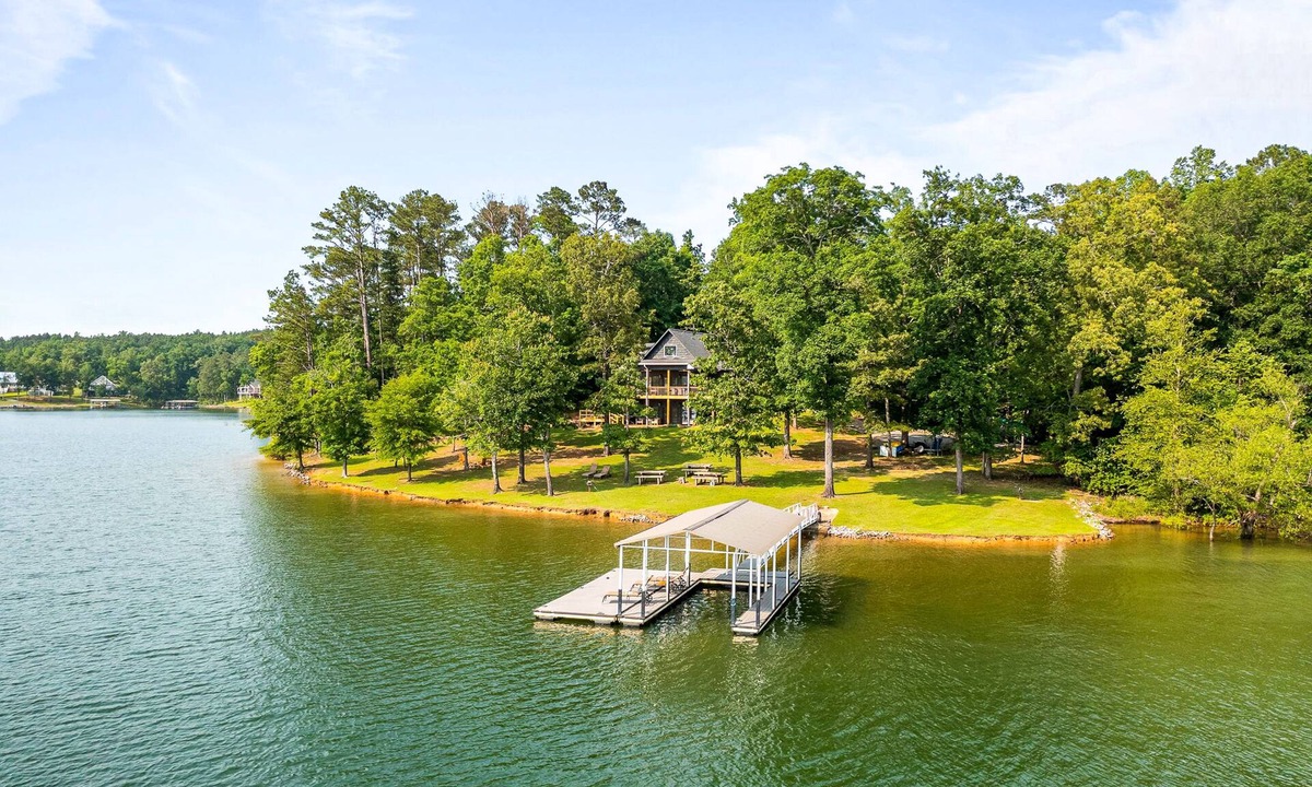 Arley House | Lakefront home with private dock, kayaks/SUP, firepit, decks, & Ping-Pong