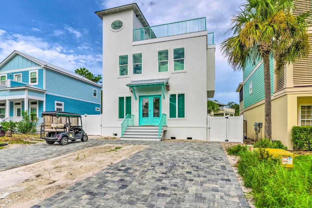 Santa Rosa Beach House | Modern House Deck and 6 Bicycles, Blocks to Beach!