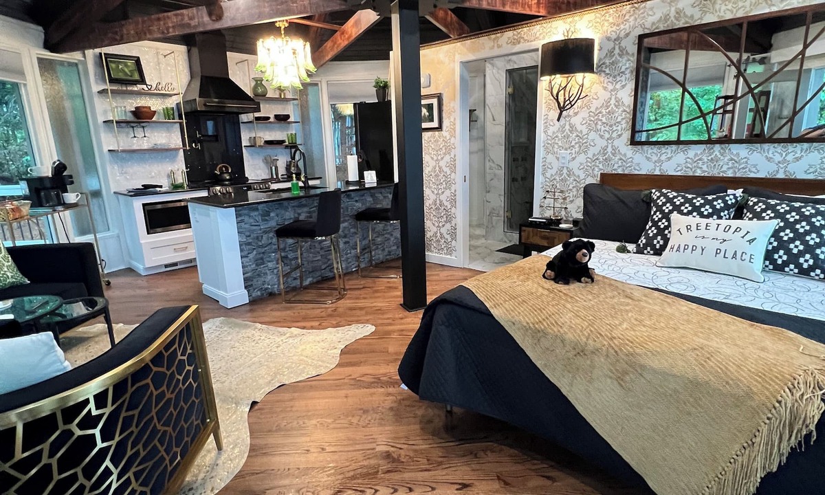 Big Canoe Cabin | Romantic Couples Cabin in Big Canoe, Lake & Mountain View, Hot Tub, Gas Logs