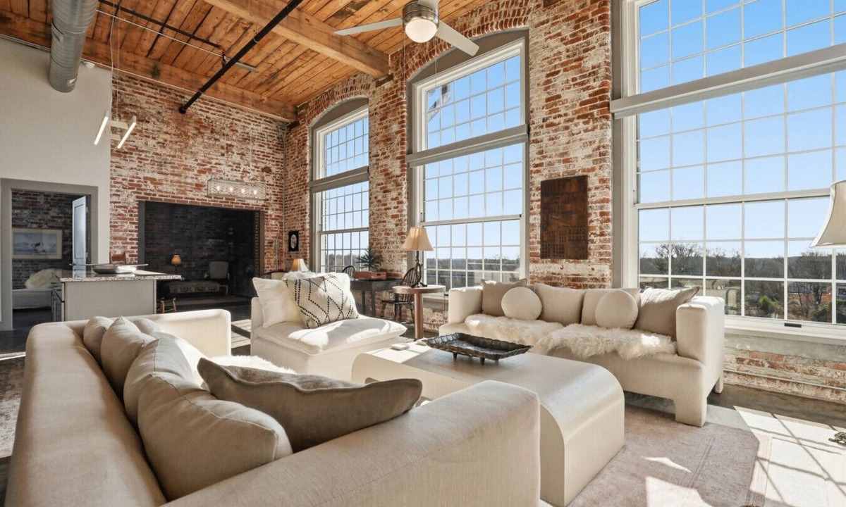 Converse Apartment | Top Floor River View, Historic Mill Loft, Sleeps 6