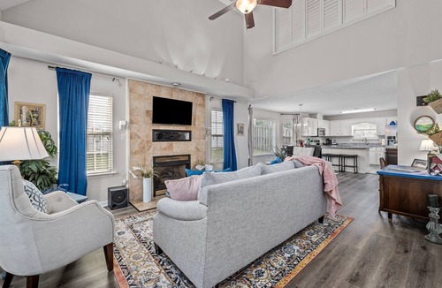 National Hills House | 3 bedroom, 2.5 bathroom patio home with an inground pool. The sleeping arrangements at this property include three queen beds and a futon located in the second living room.