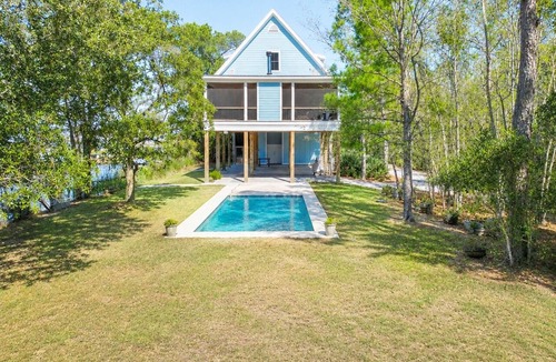 Pass Christian House | Beautiful Waterfront House with Pool, Dock, Screened In Porch