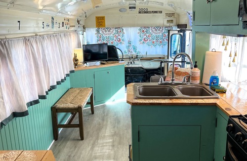 Parker House | Blue Bird Bus at the Saluda River