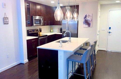 North Buckhead Apartment | Blue Luxe | Balcony View | Pool | Modern Amenities