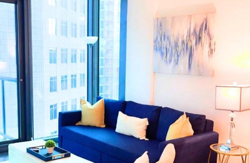 North Buckhead Apartment | Blue Luxe-Highrise, Balcony, Year-round Pool, City View!