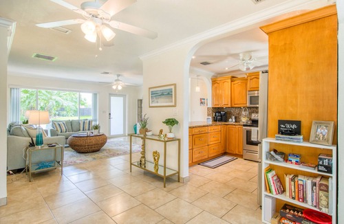 Survey Creek House | Charming home with oasis-like backyard, pool, washer/dryer, & central AC