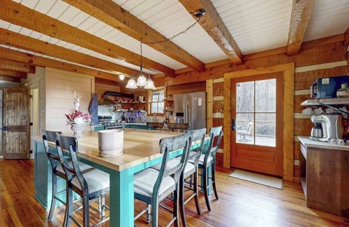 Sylva House | Charming Log Cabin with Long Range Views, Wifi, and Private Hot Tub