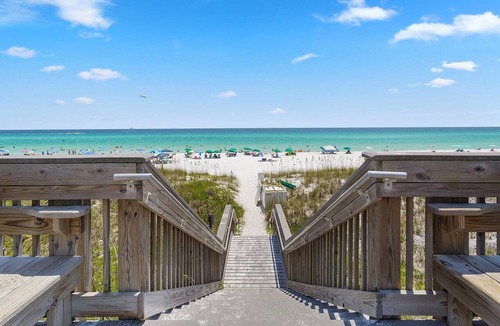 Avalon Beach Estates Condo | Crystal View 304 - Gulf View, Pet Friendly, Pool, Beach Service, Private Beach!