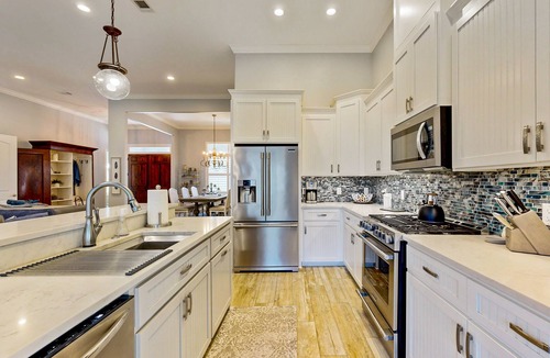 St. Simons Island House | Golf course-view home near beaches with deck, porch, grill, streaming, W/D, & AC