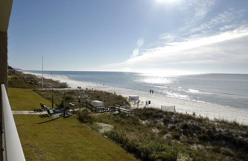 Crystal Beach Condo | Gulf front desirable end unit - free beach service