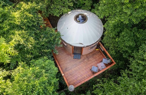 Cullowhee RV Rental | Holly Hideaway, Cozy Yurt, Pet Friendly, and Trails!