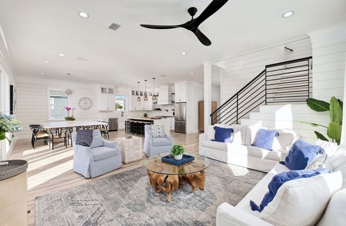 Miramar Beach House | Ivory Rose: Private Beach, Ocean Views, Pool & Hot tub, Golf Cart, Game Room