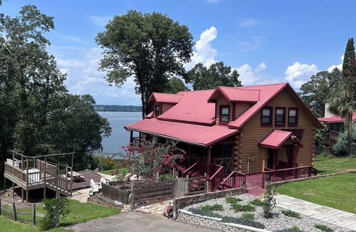 Georgetown Cabin | Lake Eufaula Alabama Log Cabin Private Dock Stunning Sunset Fully Stocked.