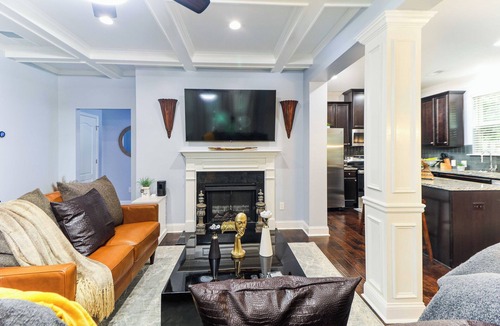 Lilburn House | Luxury Atlanta Oasis: Adjustable King Bed, Private Yard, & Park Proximity