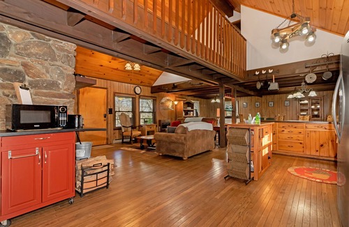 Pisgah Forest Cabin | Mine Mountain Cabin, convenient location! Rustic Log Cabin
