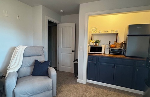 Reidsville Apartment | Peaceful Suite with private deck, master bedroom/bathroom with walk in shower.