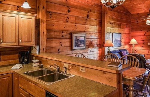 Spencer Cabin | Private patio with beautiful view of the sunset and playground, bring PET