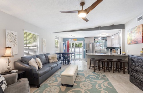 Riviera Beach House | Short Walk to Beach! Private Pool with Backyard Oasis!