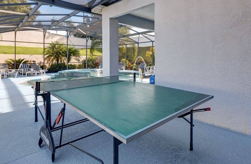 Haines City Villa | Stunning 6 BR/4.5 BA Pool and A/C Games Room Villa, not overlooked, sun all day