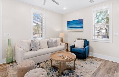 Seagrove Beach Cottage | Sunny home with pool and hot tub access, WiFi, central AC, and balcony