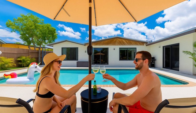 10 Min to Beach | Private Pool Oasis | Games & BBQ