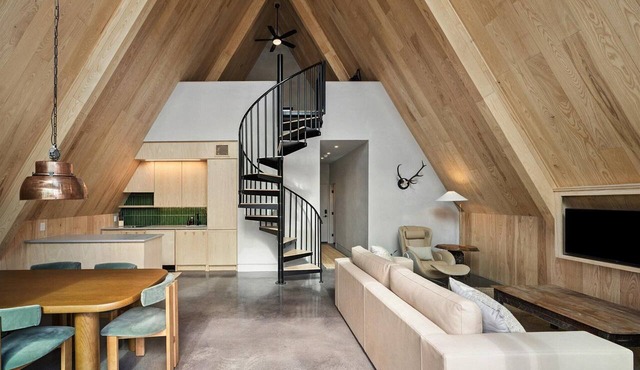 A quiet A-frame escape in the Texas countryside, made for slowing down.