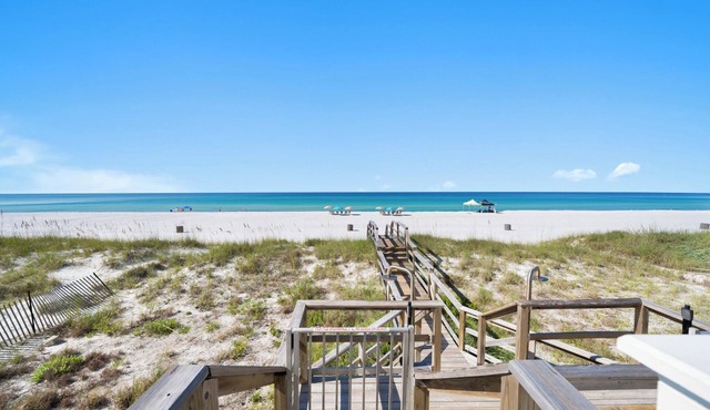 "Awave From It All" Beachfront + Private Pool w/Beach Chairs & Umbrellas Included! Equipped with an Indoor Elevator!