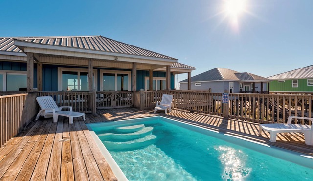 Beachfront Escape with Private Pool, Pet Friendly and Short Walk to Public Beach