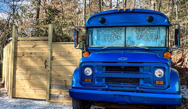 Blue Bird Bus at the Saluda River