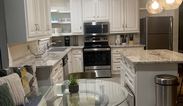 Comfortable and bright. Convenient mid-cities location.