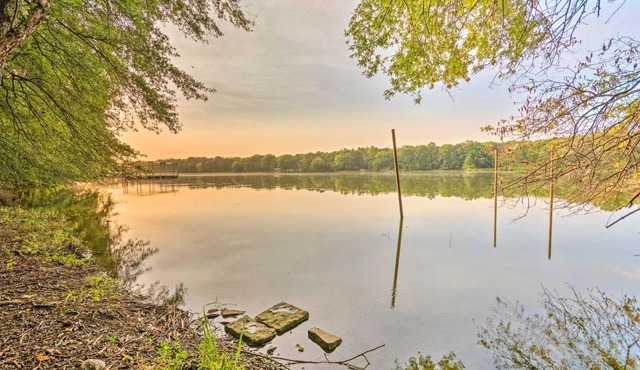 Deck + Fire Pit: Lakefront Hideaway in Scranton!