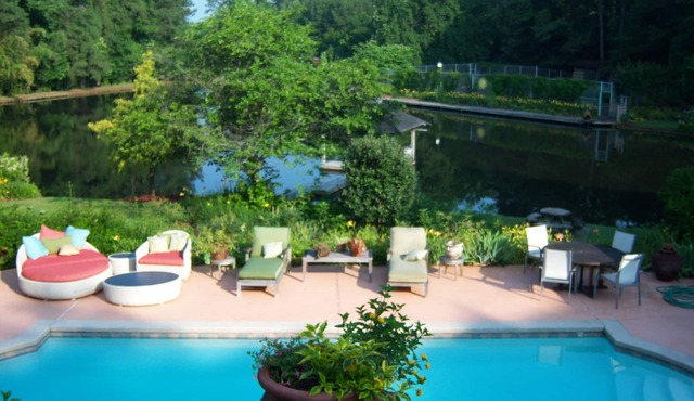 Large Waterfront Home Nestled in Bamboo Forest with Private Pool, Burlington NC in Burlington