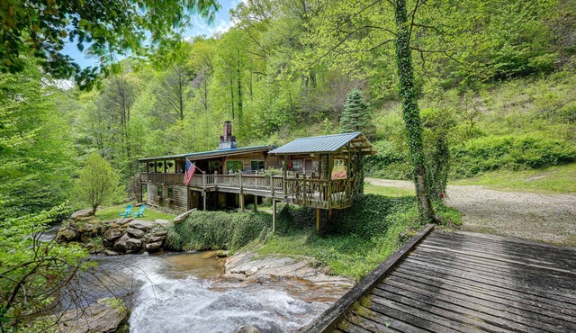 Magical Smoky Mountain Cabin Rental w/Waterfall!