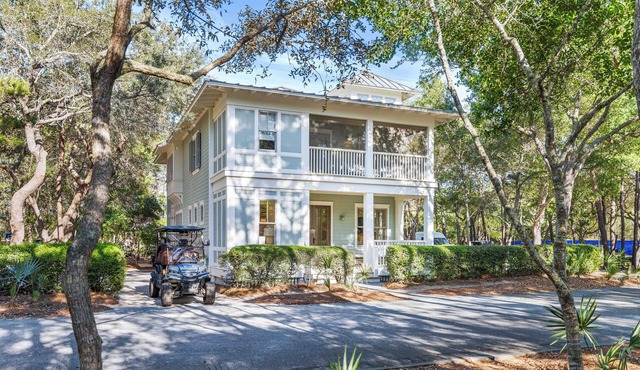 Pet-Friendly WaterColor Home with Electric Cart, 6 Bikes & Beach Club Access
