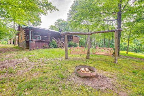 Pond & Fire Pit: Charming Log Cabin near Blue Rock