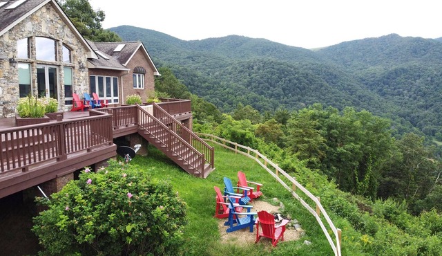 Private mountain on 36 acres with 100 mile views west over the Smokey mountains
