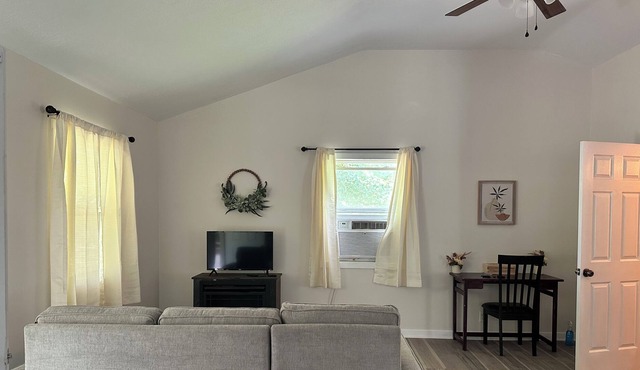 Small cabin in wooded area, perfect for a secluded getaway