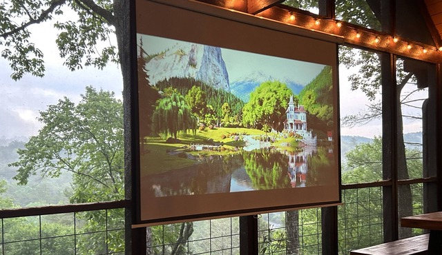 Treehouse View of Mountains, River + Outdoor Movie + Hot Tub + Fire Pit + Arcade